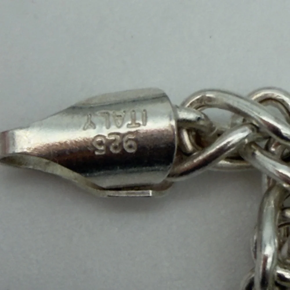 Vtg Italy 925 Sterling Silver Spiga Wheat Rope Chain Bracelet 7